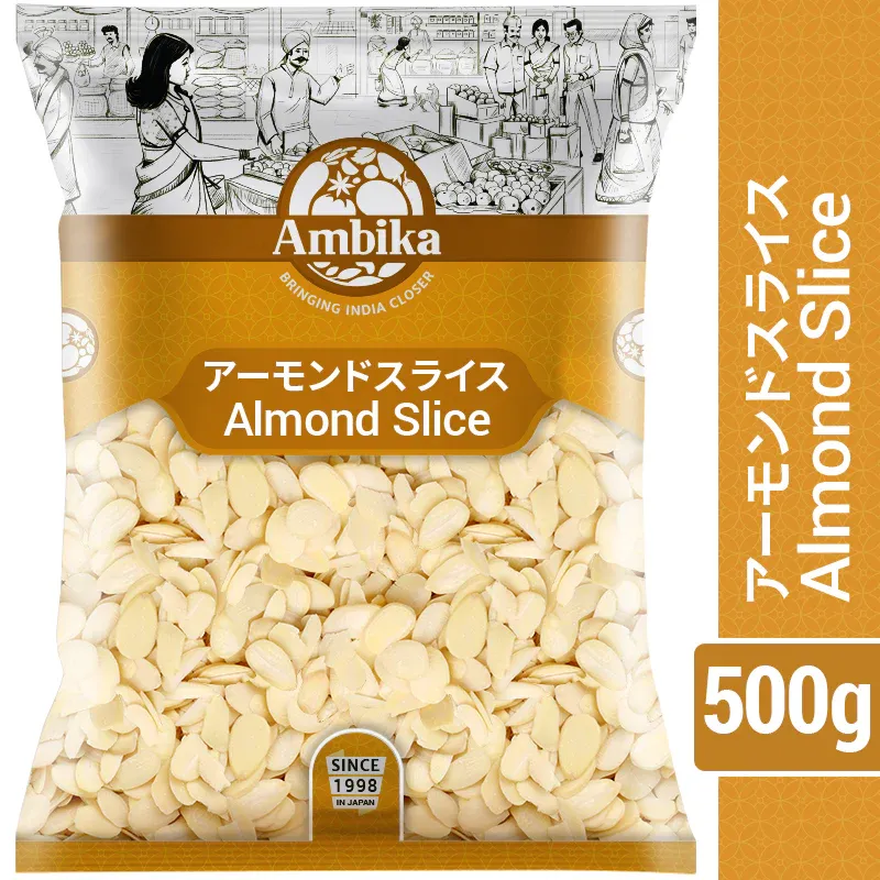 Ambika Almond Slice 500gm / アンビカアーモンドスライス500GM / অম্বিকা বাদাম স্লাইস ৫০০গ্রাম