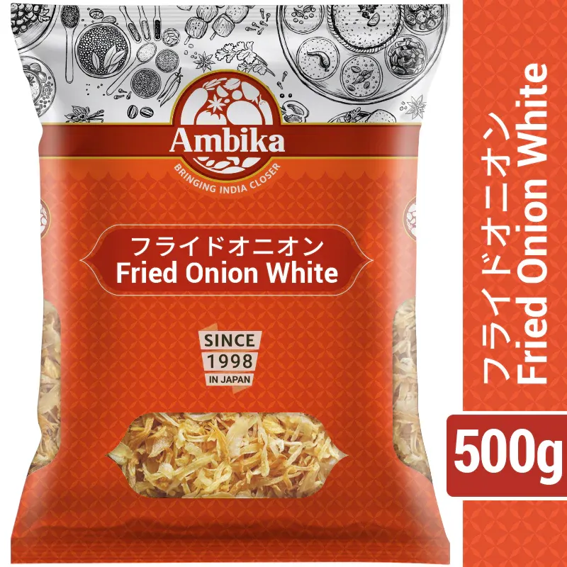 Ambika Fried onion White 500gm / アンビカフライドオニオンホワイト500GM / অম্বিকা ভাজা পেঁয়াজ সাদা ৫০০গ্রাম